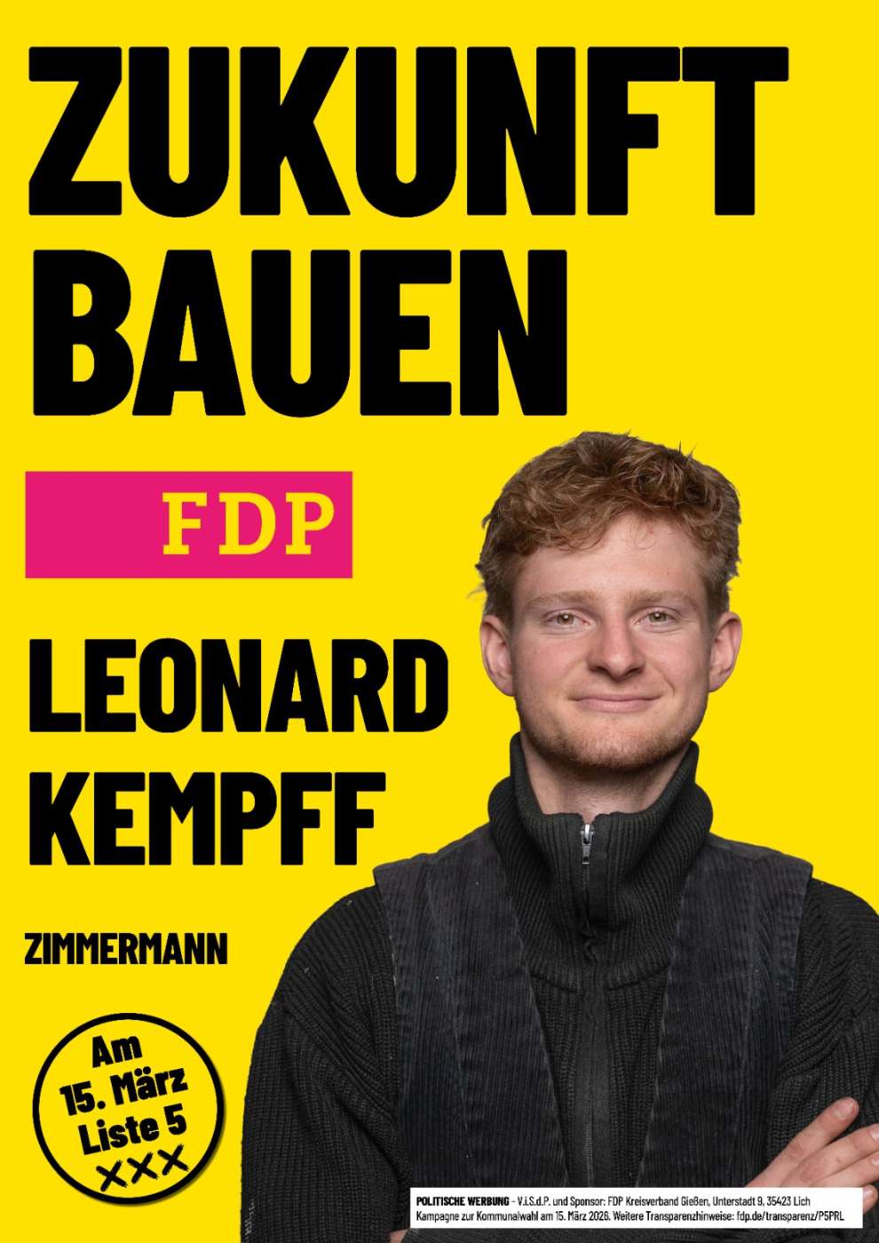 Leonard Kempff - Zukunft bauen - Am 15. März Liste 5