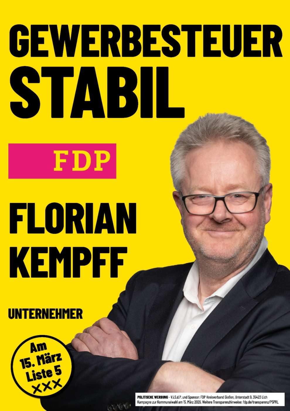 Florian Kempff - Gewerbesteuer stabil - Am 15. März Liste 5