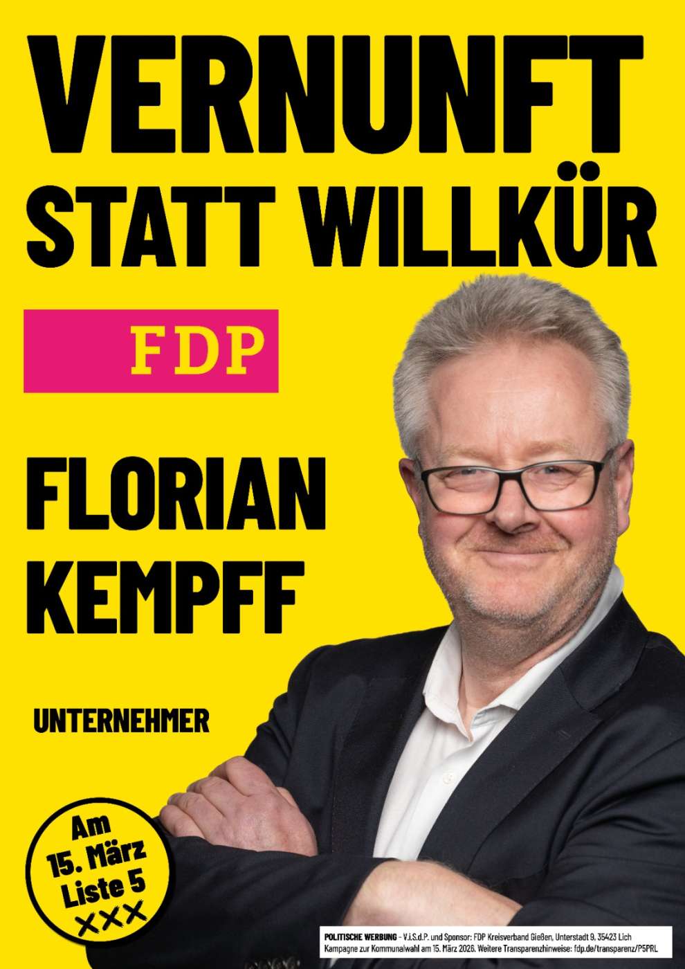 Florian Kempff - Vernunft statt Willkür - Am 15. März Liste 5