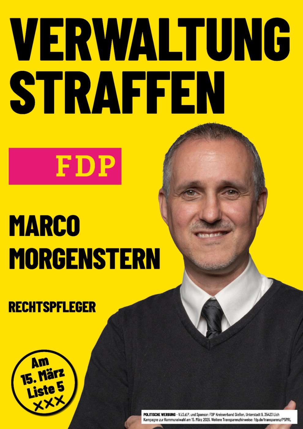 Marco Morgenstern - Verwaltung straffen - Am 15. März Liste 5